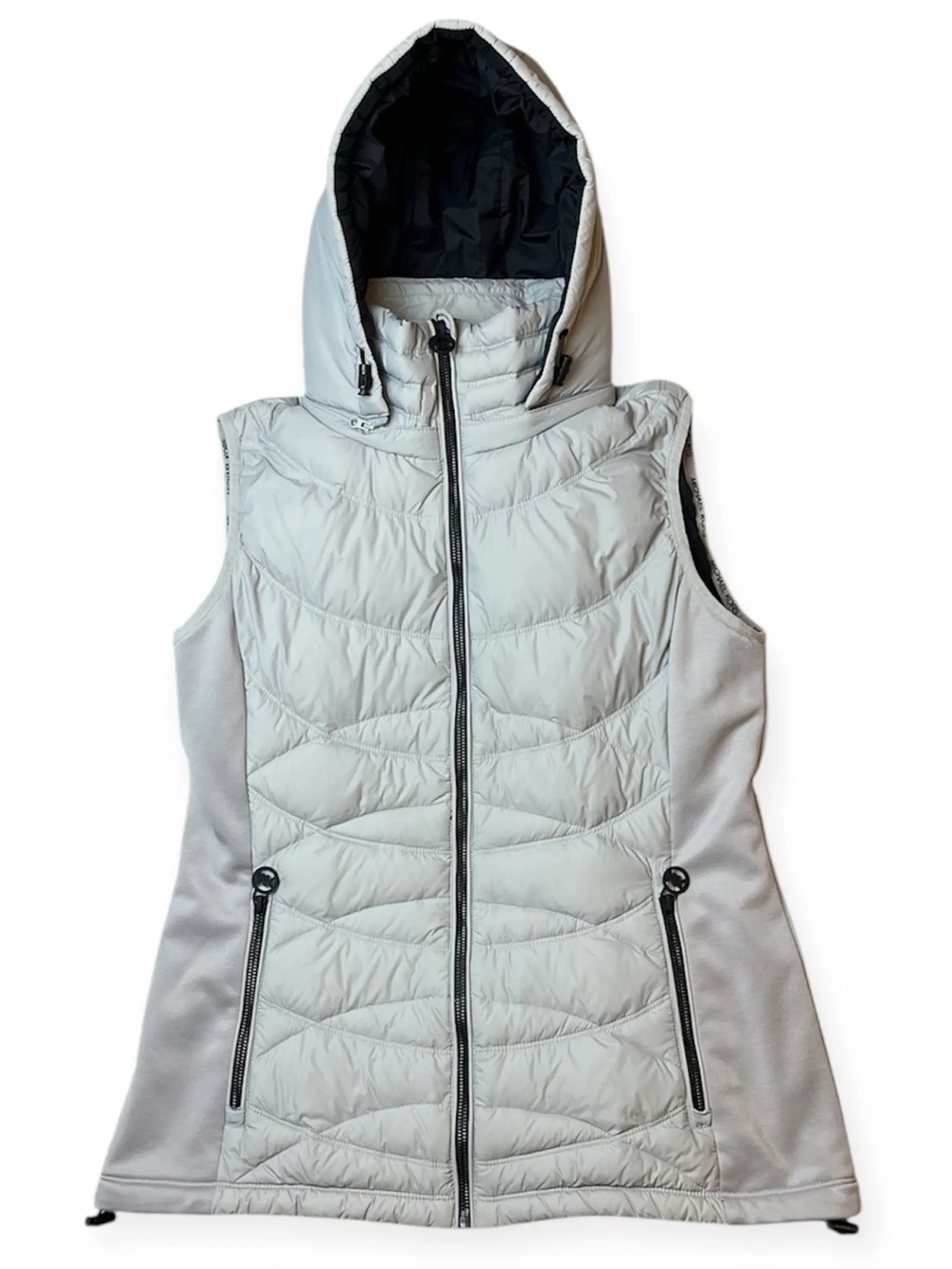 Michael Kors Light Gray Quilted Hooded Vest